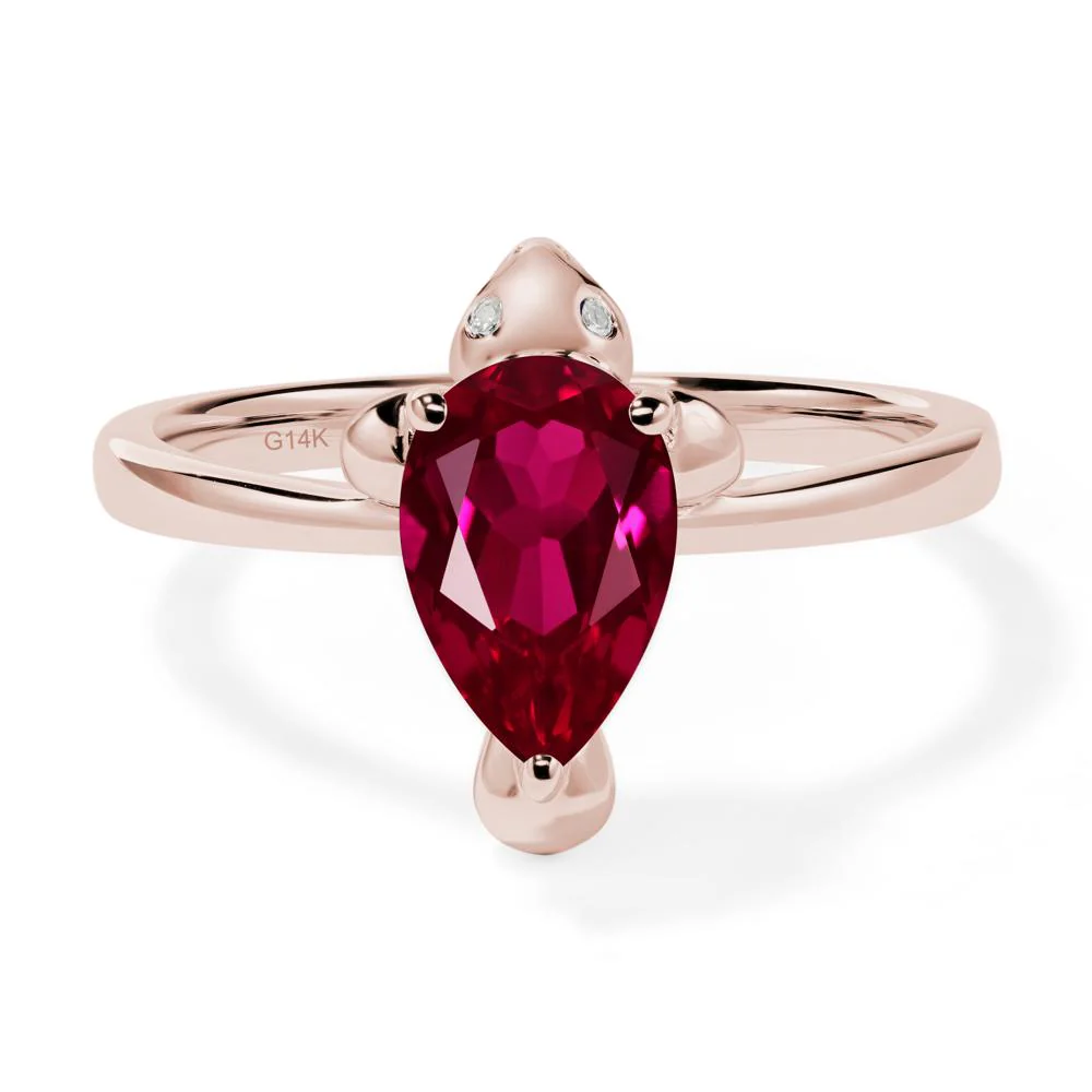 Pear Shaped Ruby Sea Lion Ring - Image 5