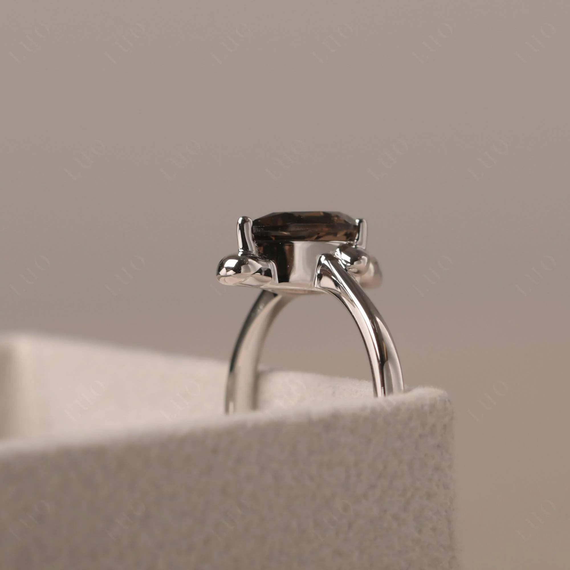 Pear Shaped Smoky Quartz Sea Lion Ring - Image 12