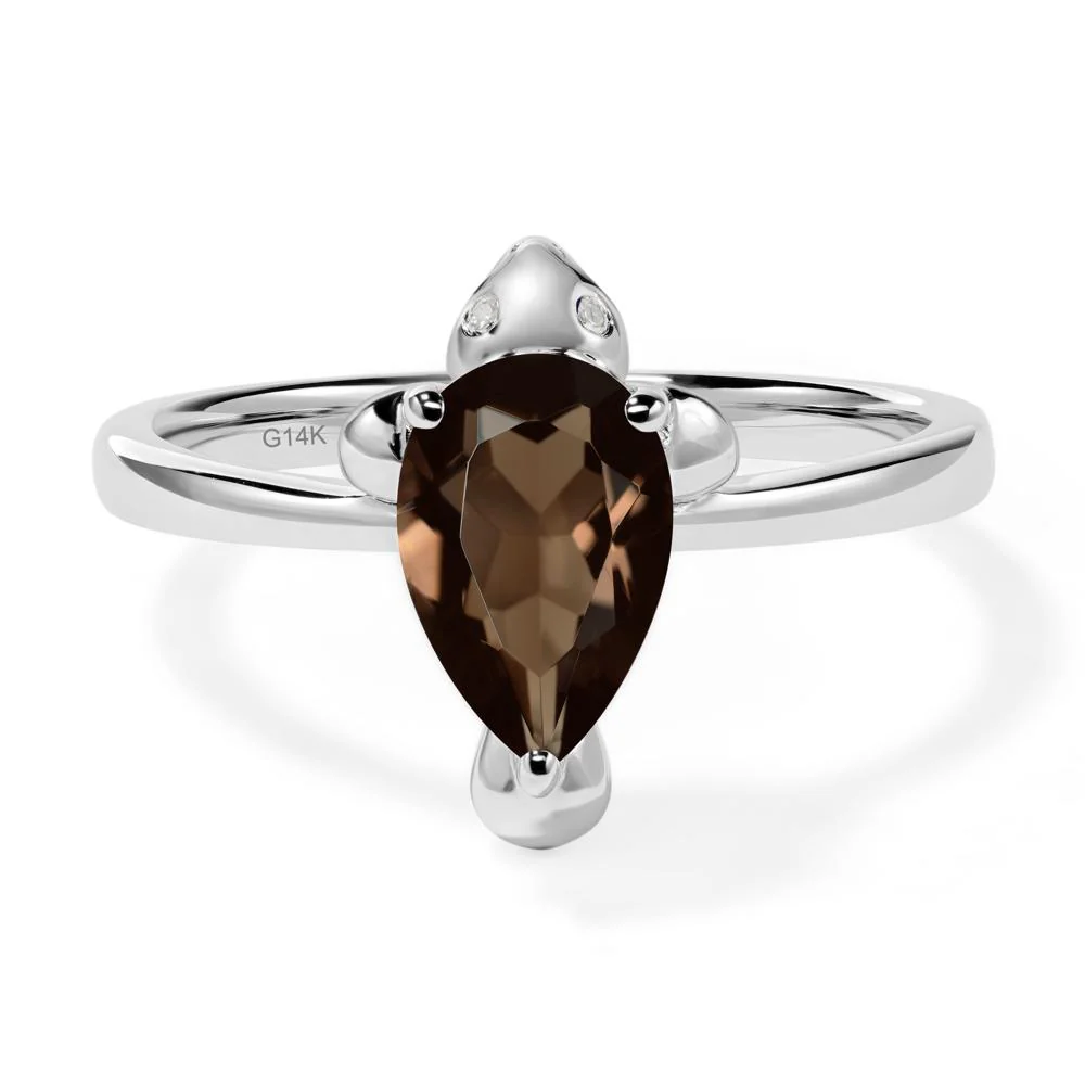 Pear Shaped Smoky Quartz Sea Lion Ring - Image 3