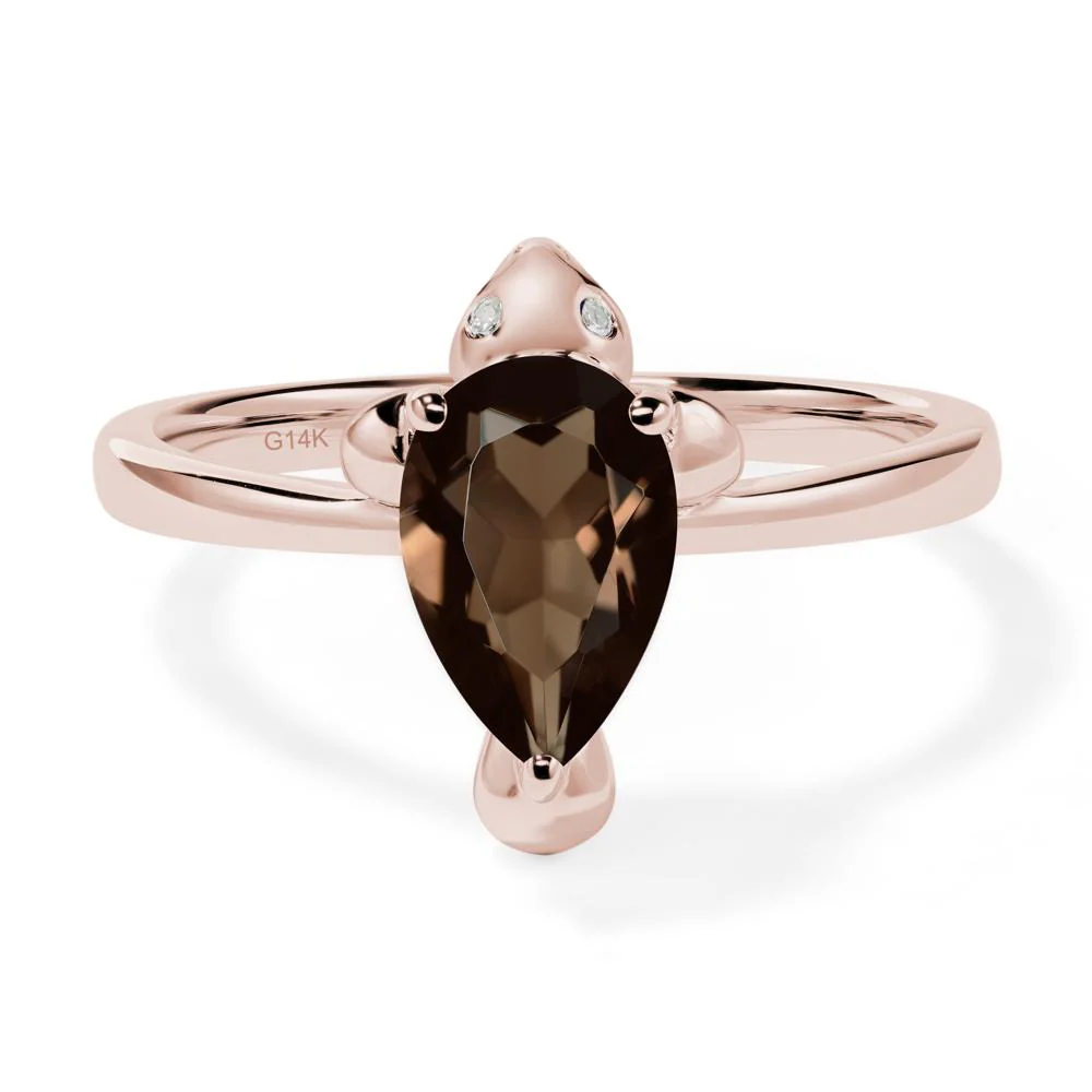 Pear Shaped Smoky Quartz Sea Lion Ring - Image 5