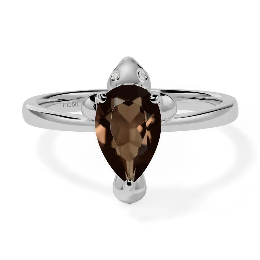 Pear Shaped Smoky Quartz Sea Lion Ring - Image 6