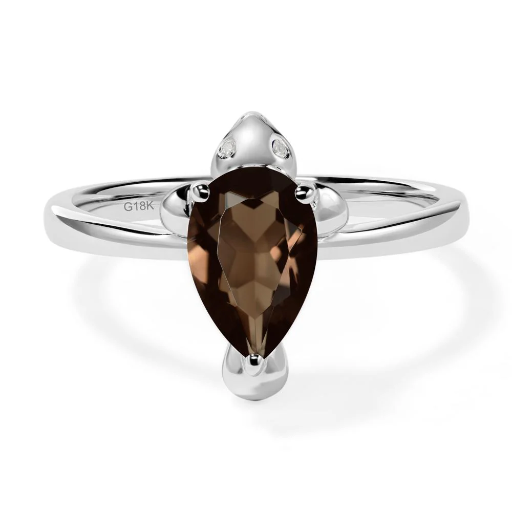 Pear Shaped Smoky Quartz Sea Lion Ring - Image 7