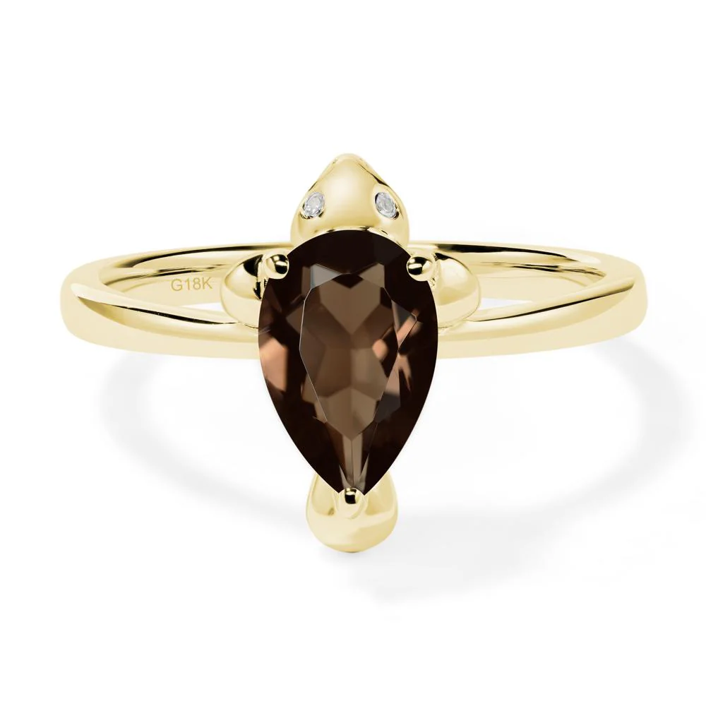 Pear Shaped Smoky Quartz Sea Lion Ring - Image 8