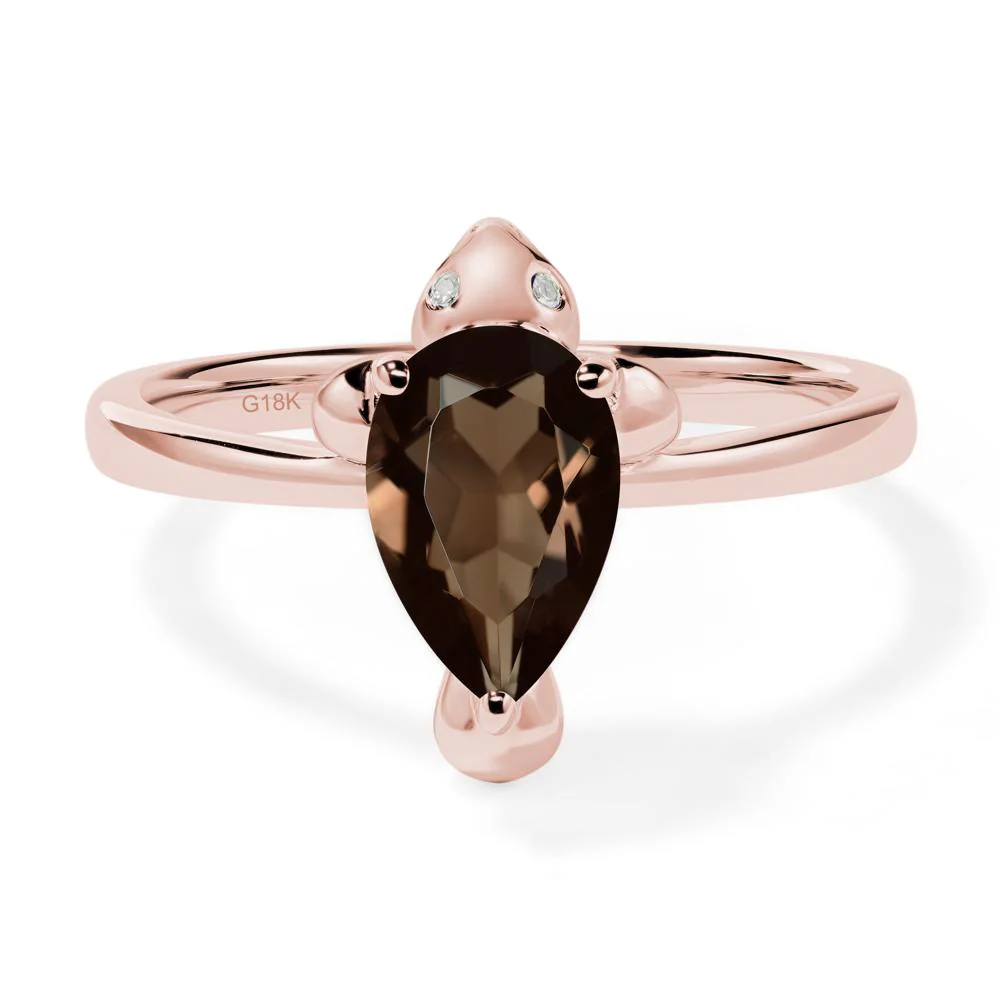 Pear Shaped Smoky Quartz Sea Lion Ring - Image 9