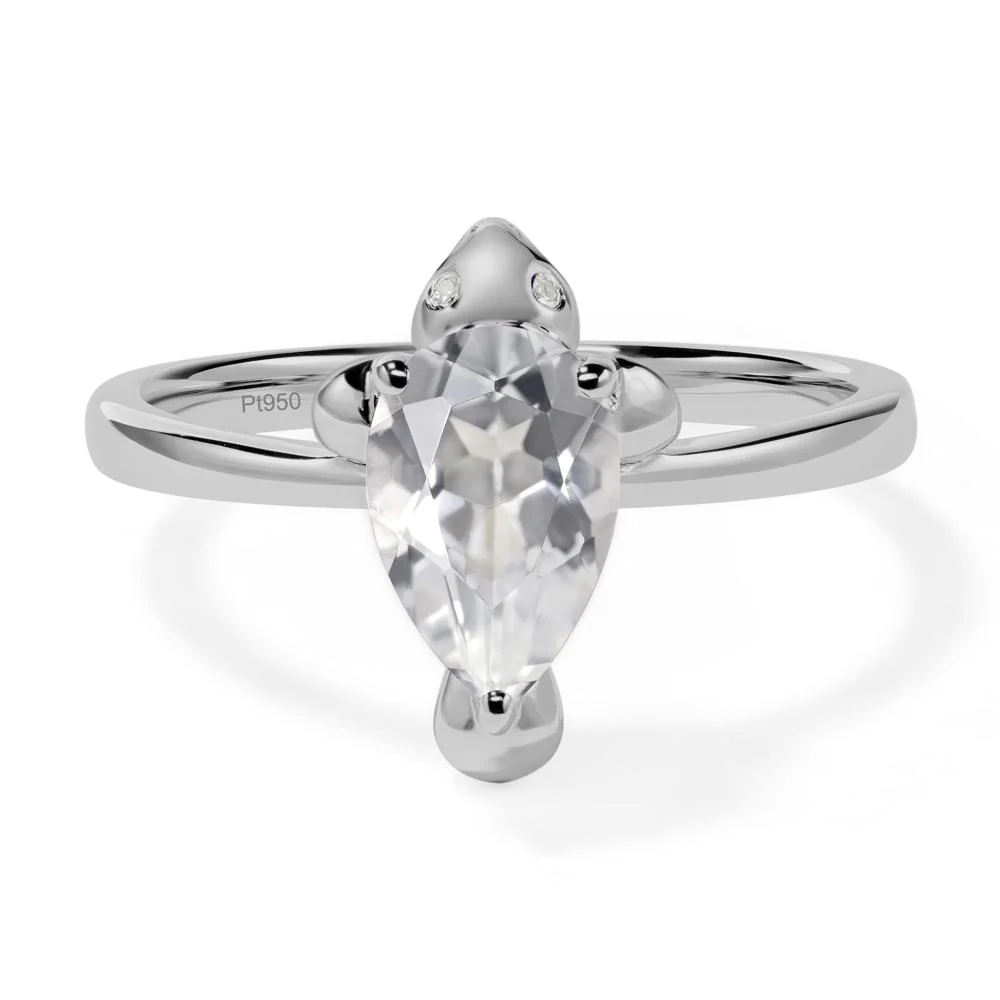 Pear Shaped White Topaz Sea Lion Ring - Image 6