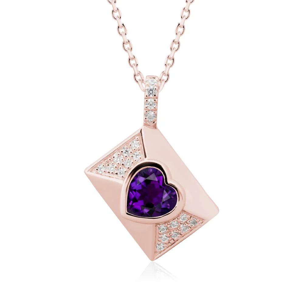 Secret Admirer Amethyst Envelope Necklace - Image 4