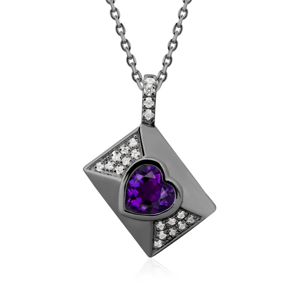Secret Admirer Amethyst Envelope Necklace - Image 7