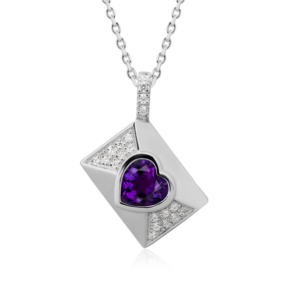 Secret Admirer Amethyst Envelope Necklace - Image 8