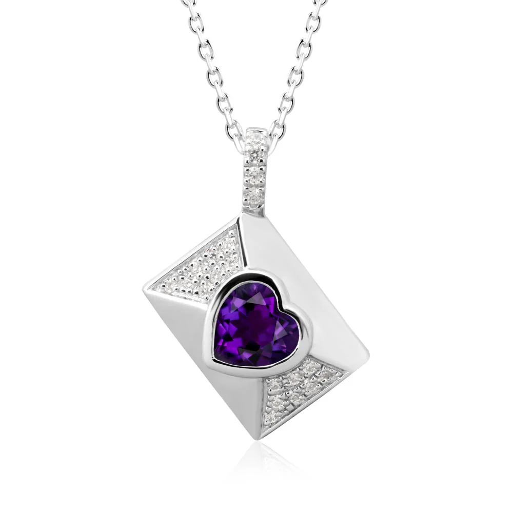 Secret Admirer Amethyst Envelope Necklace - Image 9