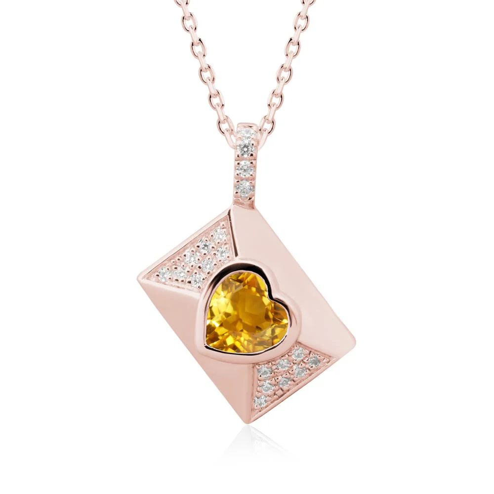 Secret Admirer Citrine Envelope Necklace - Image 4