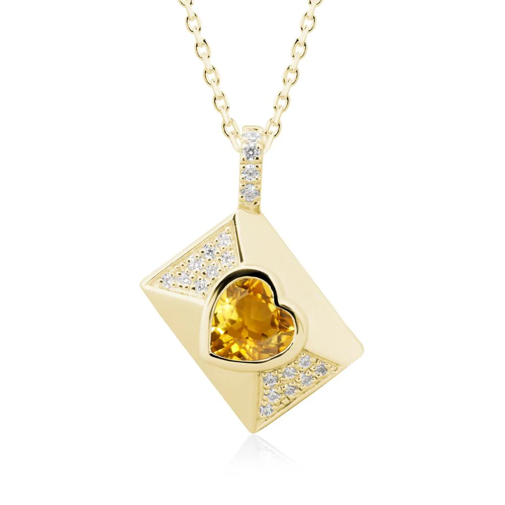 Secret Admirer Citrine Envelope Necklace - Image 6