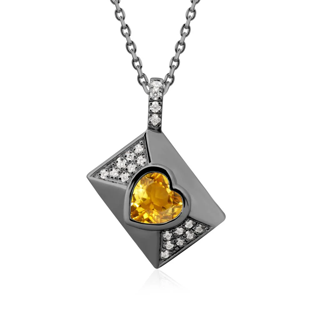 Secret Admirer Citrine Envelope Necklace - Image 7