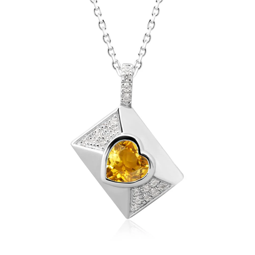 Secret Admirer Citrine Envelope Necklace - Image 9
