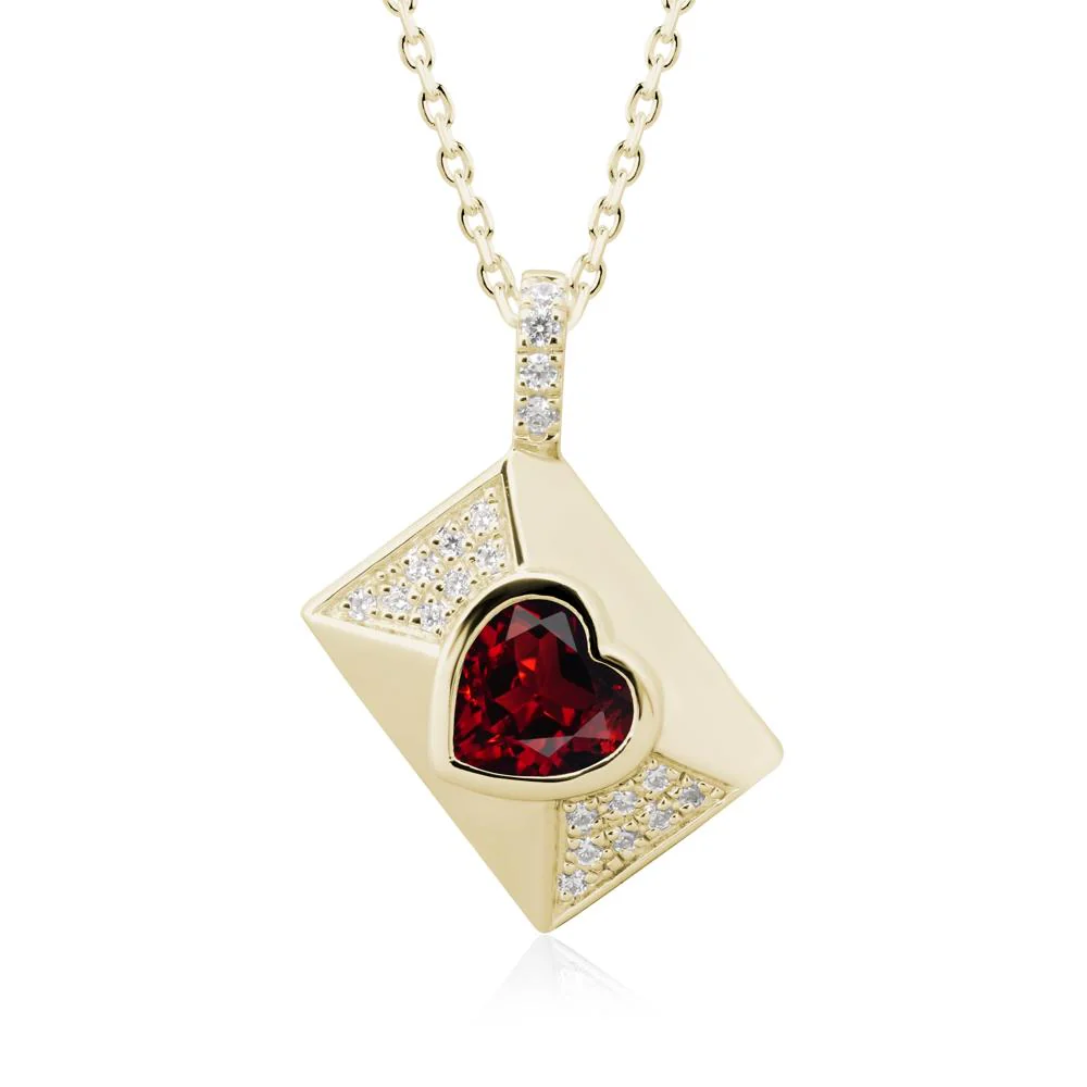 Secret Admirer Garnet Envelope Necklace - Image 3