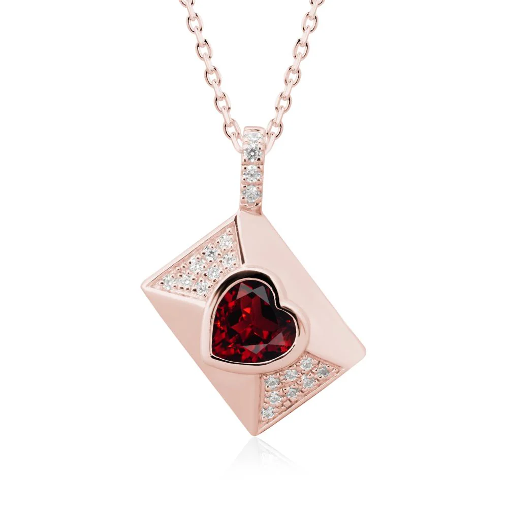 Secret Admirer Garnet Envelope Necklace - Image 4