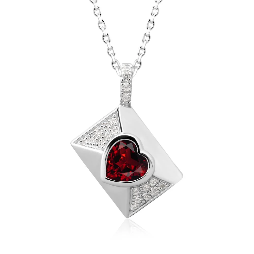 Secret Admirer Garnet Envelope Necklace - Image 9