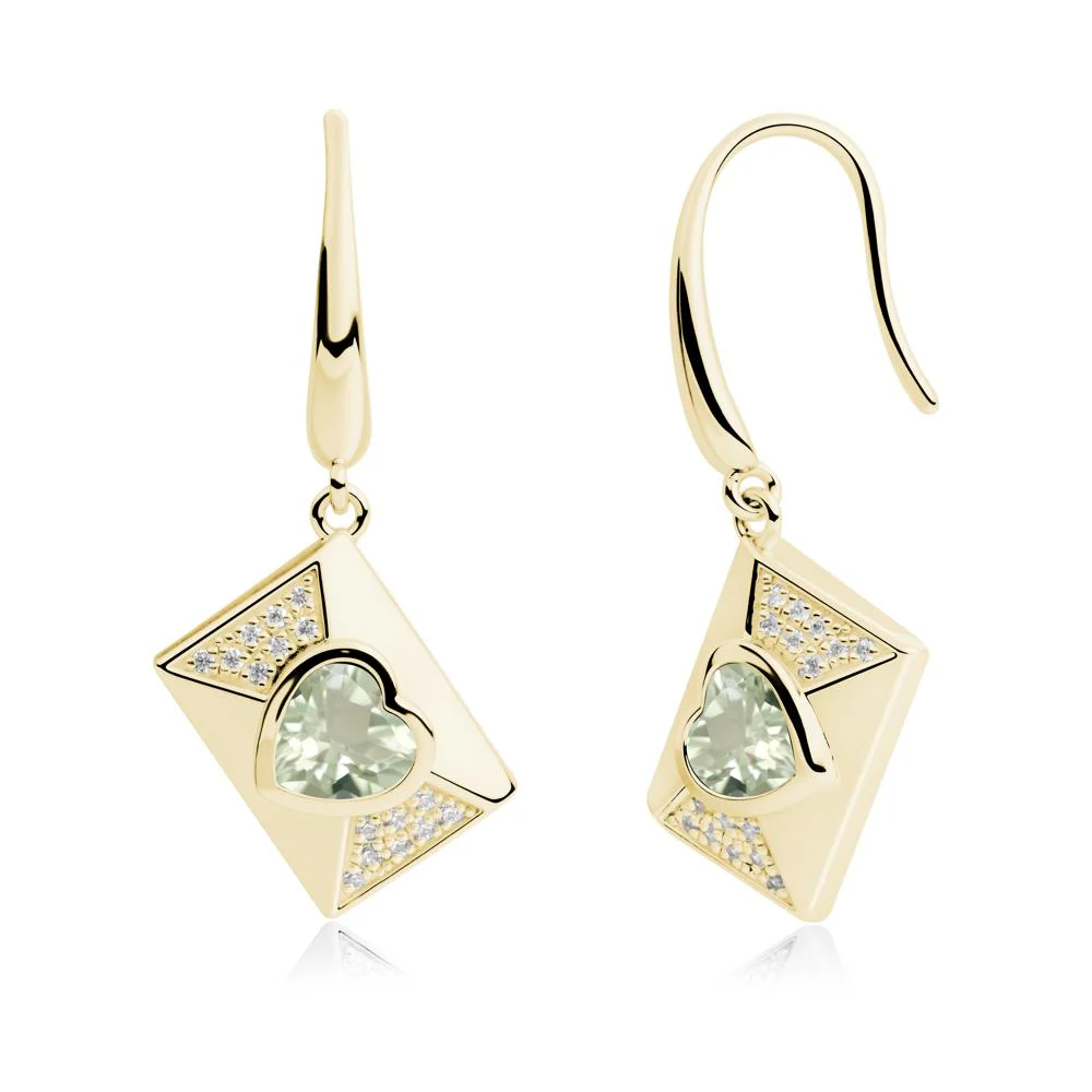 Secret Admirer Green Amethyst Envelope Fish Hook Earrings - Image 4