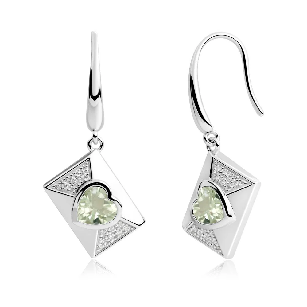 Secret Admirer Green Amethyst Envelope Fish Hook Earrings - Image 7