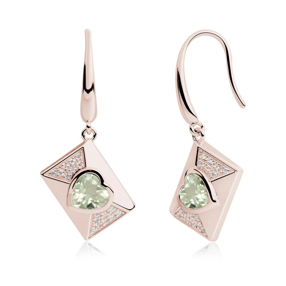 Secret Admirer Green Amethyst Envelope Fish Hook Earrings - Image 9