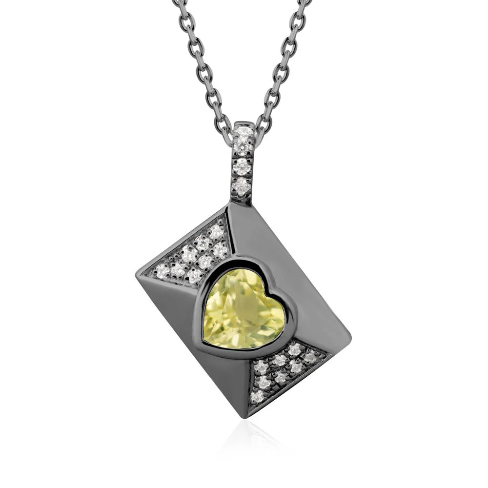 Secret Admirer Lemon Quartz Envelope Necklace - Image 7