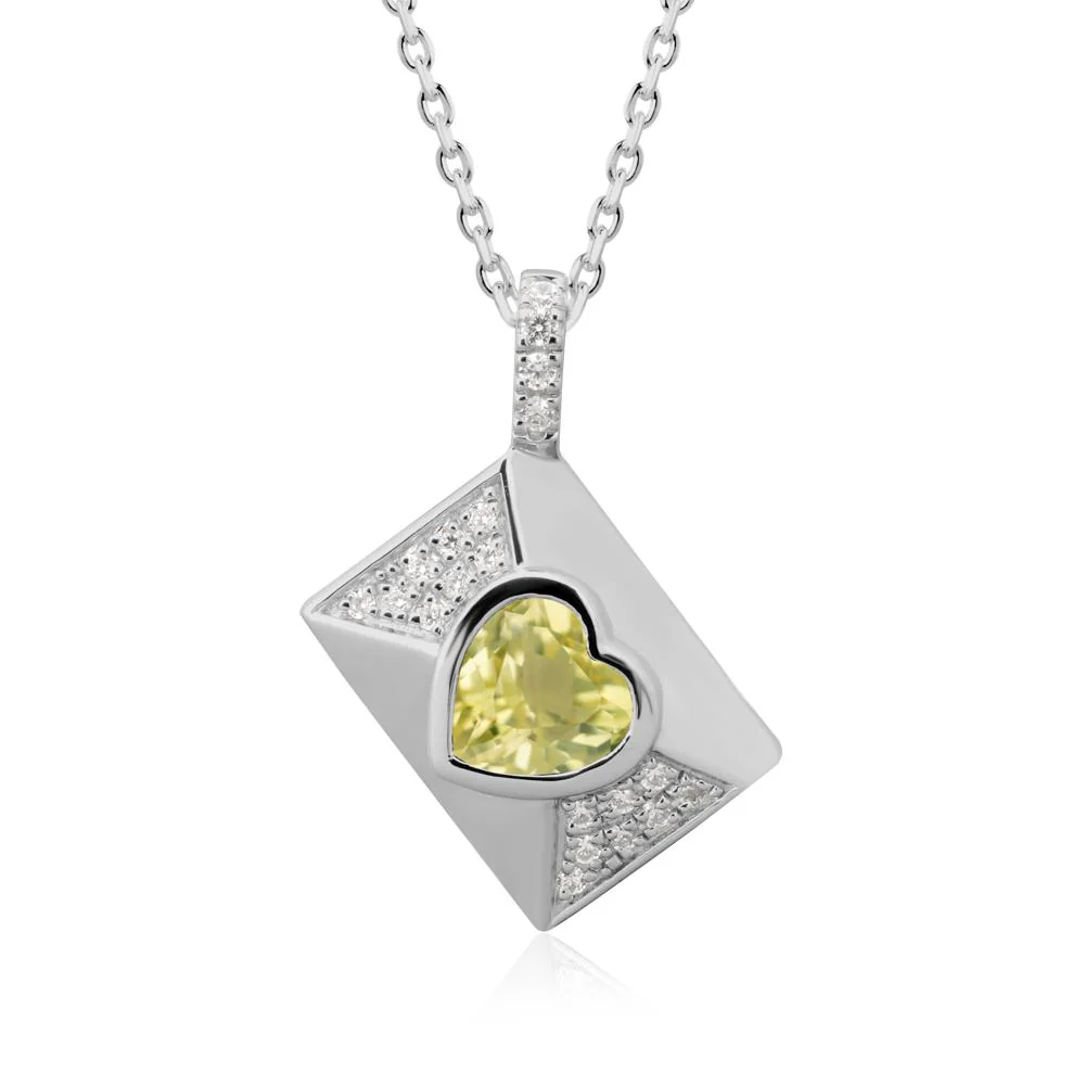 Secret Admirer Lemon Quartz Envelope Necklace - Image 8