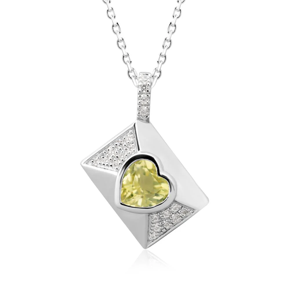 Secret Admirer Lemon Quartz Envelope Necklace - Image 9