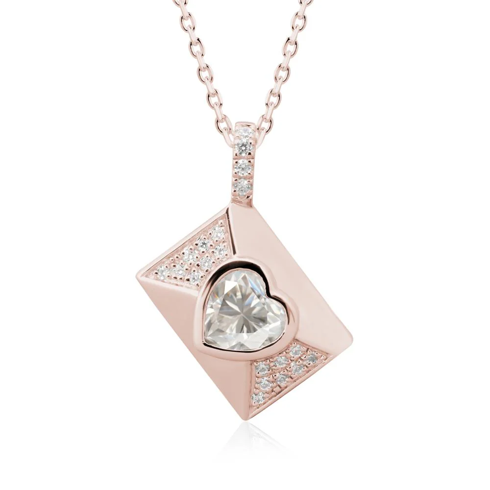 Secret Admirer Moissanite Envelope Necklace