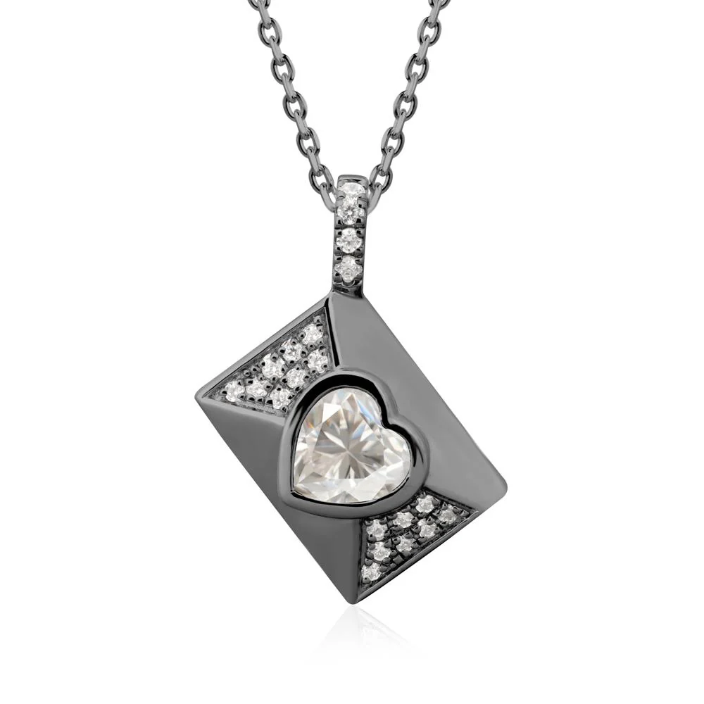 Secret Admirer Moissanite Envelope Necklace - Image 7