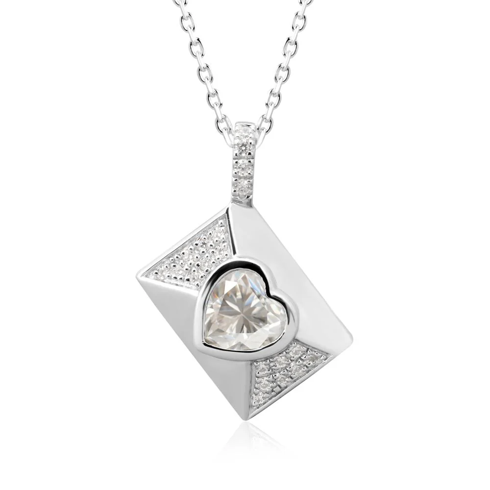 Secret Admirer Moissanite Envelope Necklace - Image 9
