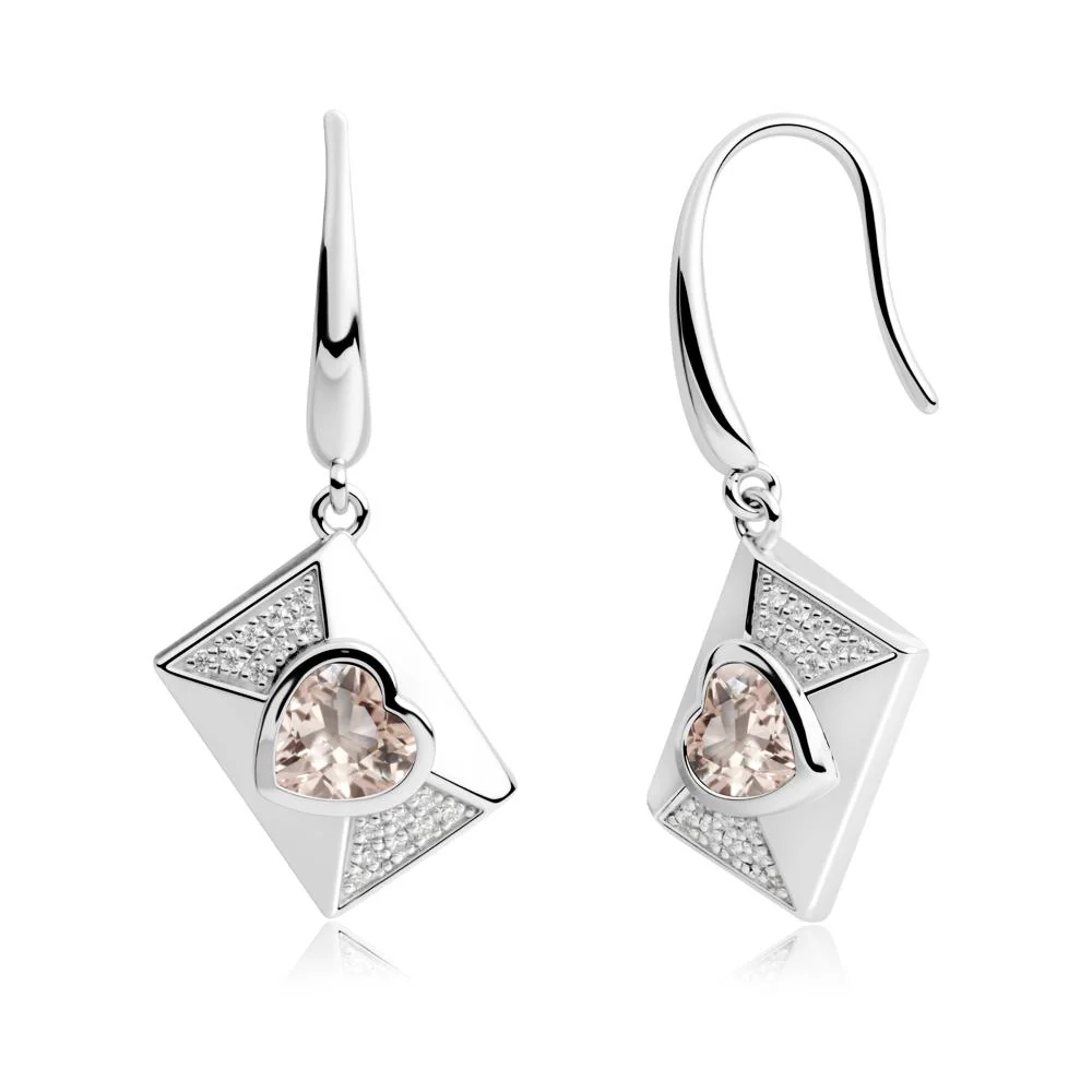 Secret Admirer Morganite Envelope Fish Hook Earrings - Image 2