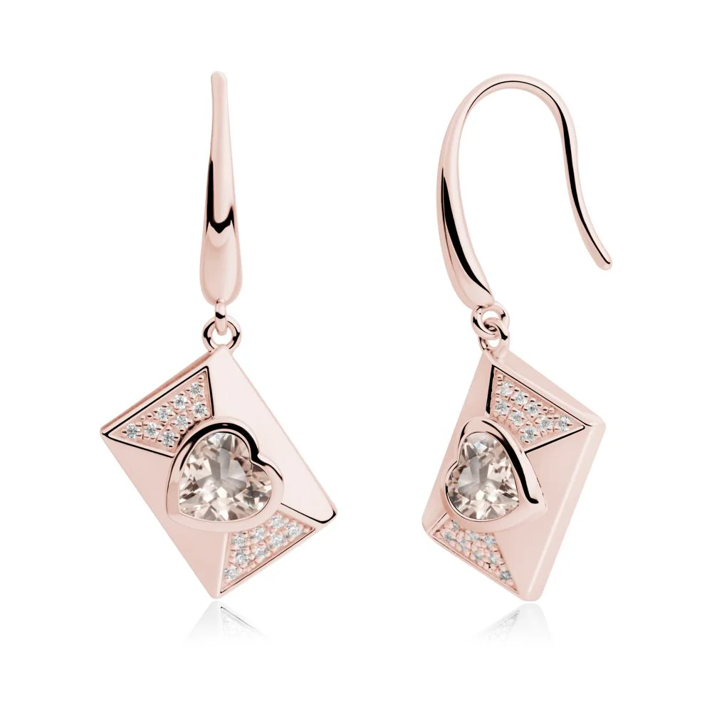 Secret Admirer Morganite Envelope Fish Hook Earrings - Image 5