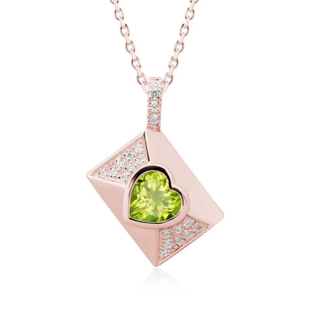 Secret Admirer Peridot Envelope Necklace - Image 4