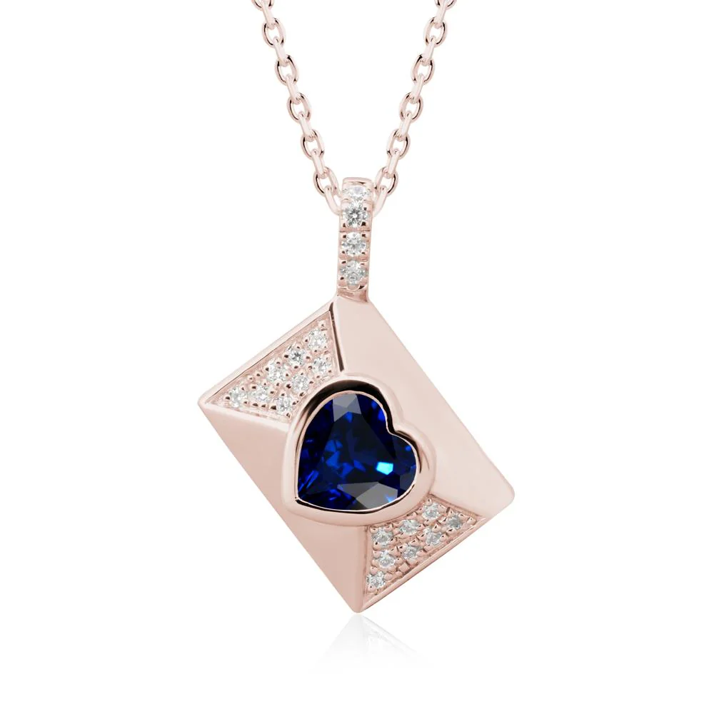 Secret Admirer Sapphire Envelope Necklace - Image 2