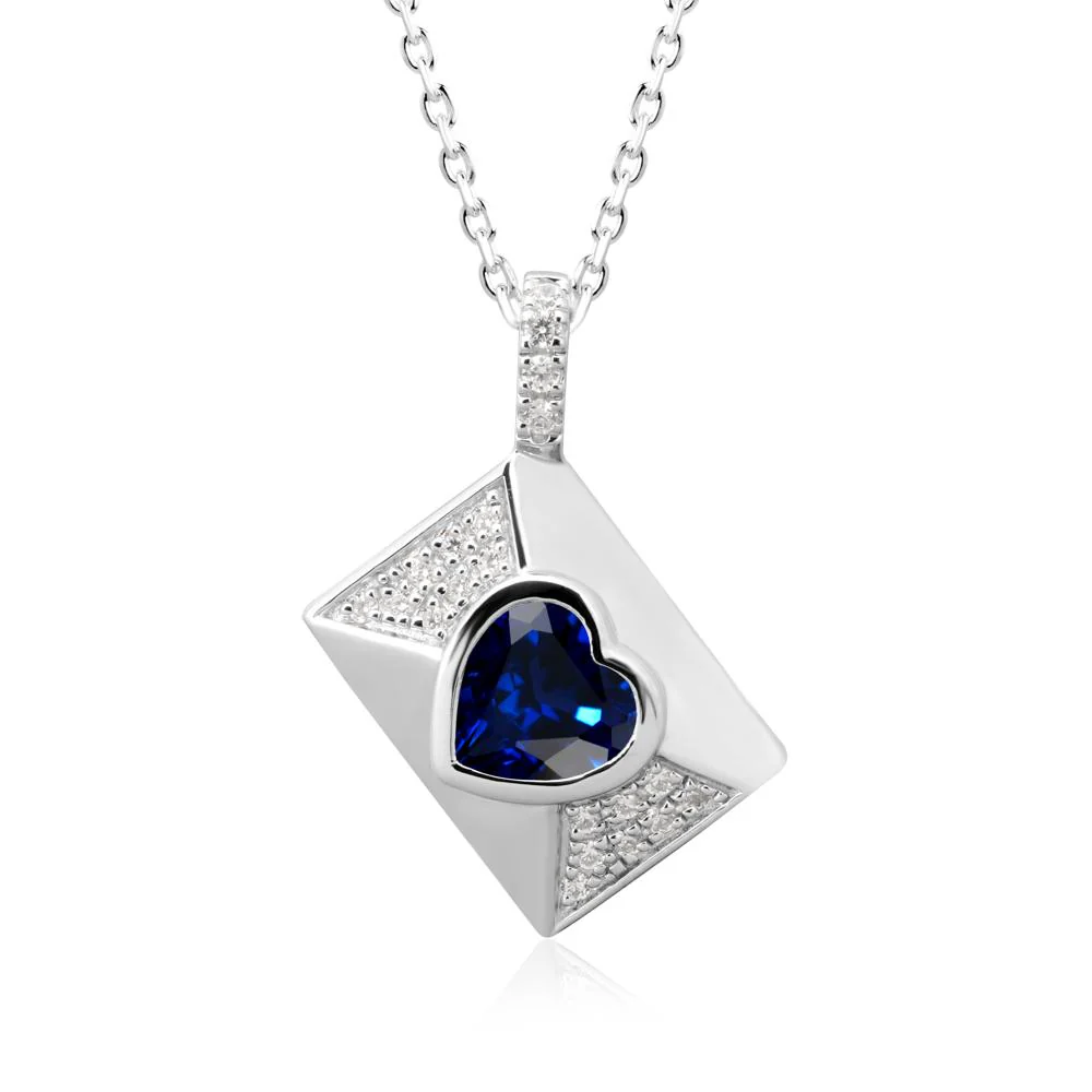 Secret Admirer Sapphire Envelope Necklace - Image 3