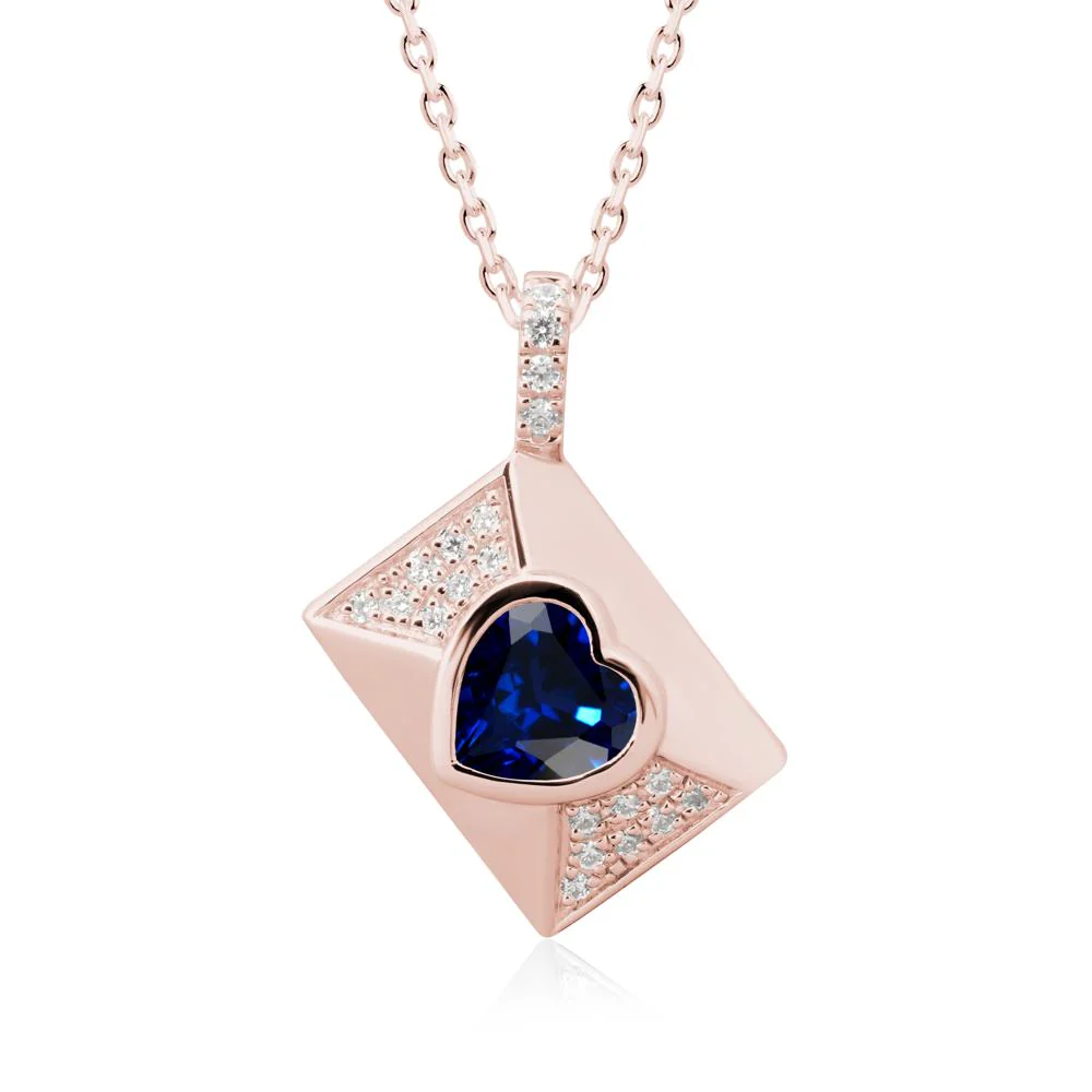 Secret Admirer Sapphire Envelope Necklace - Image 4