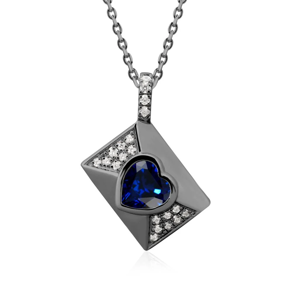 Secret Admirer Sapphire Envelope Necklace - Image 7