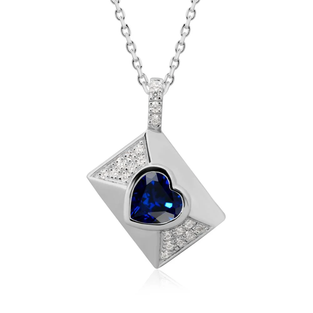 Secret Admirer Sapphire Envelope Necklace - Image 8