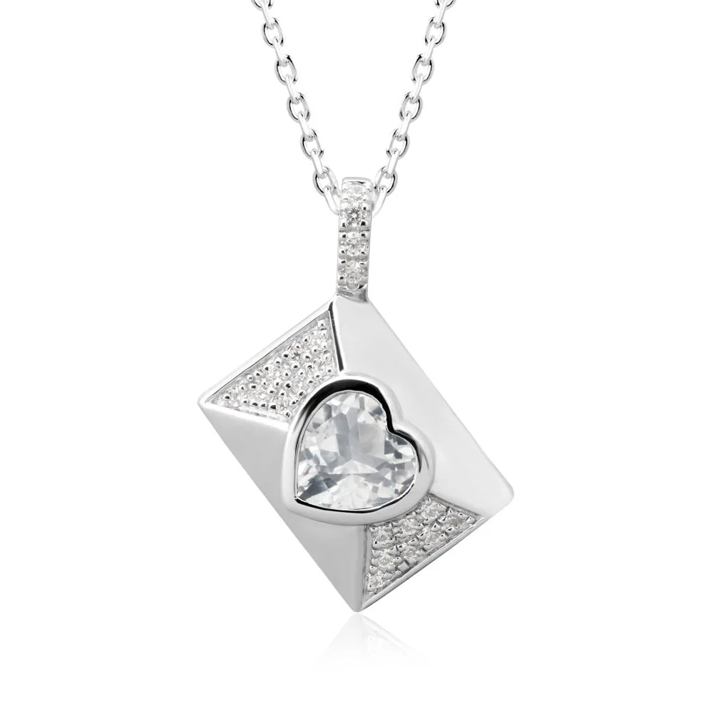 Secret Admirer White Topaz Envelope Necklace - Image 6