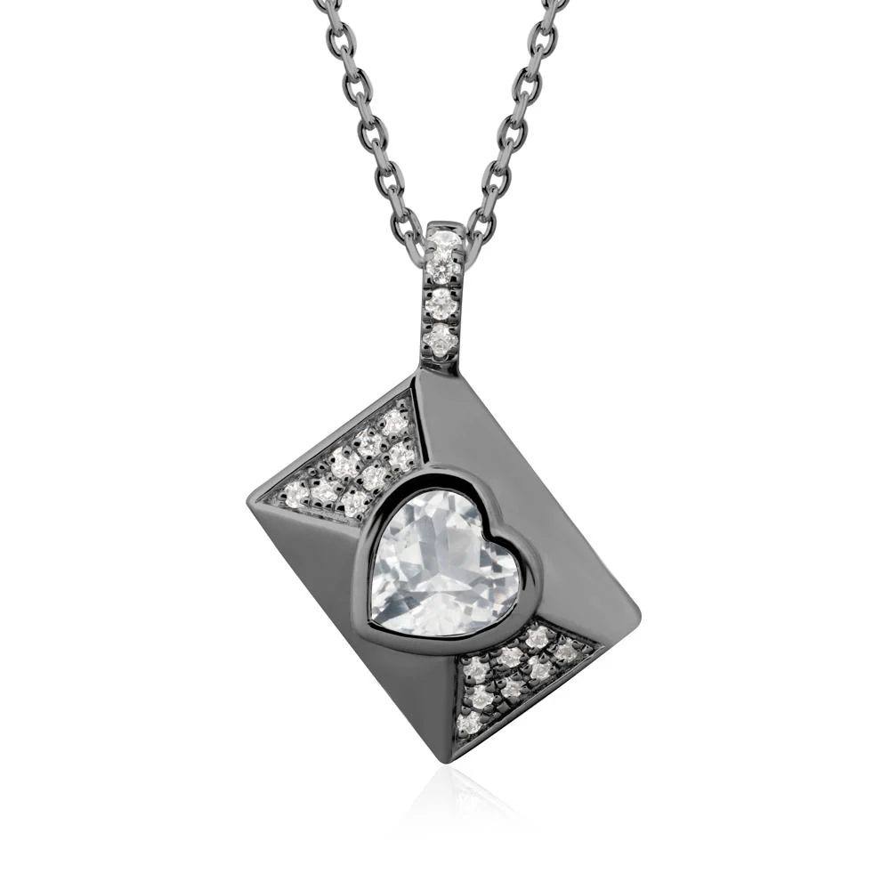 Secret Admirer White Topaz Envelope Necklace - Image 8
