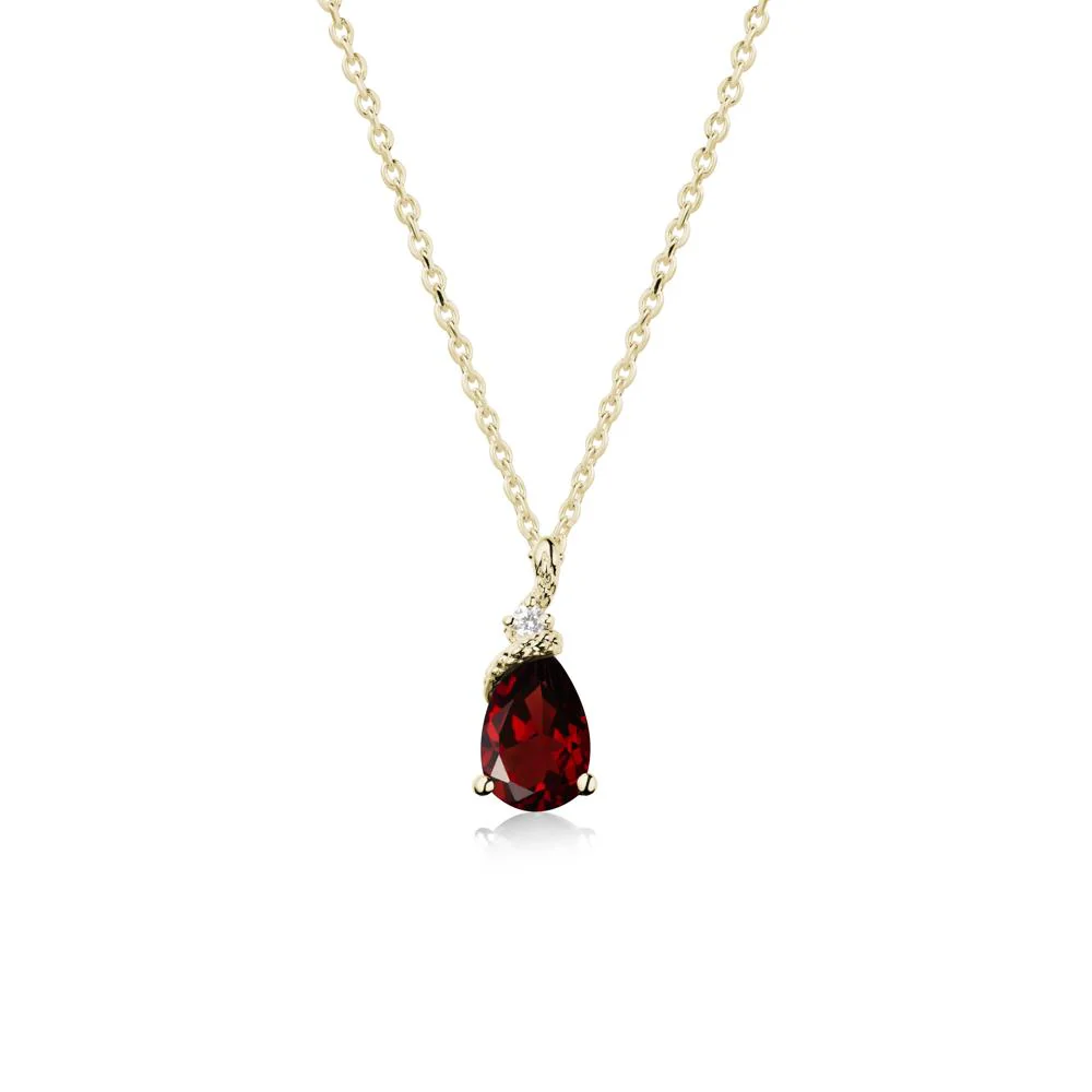 Serpent Pear Cut Garnet Necklace - Image 4