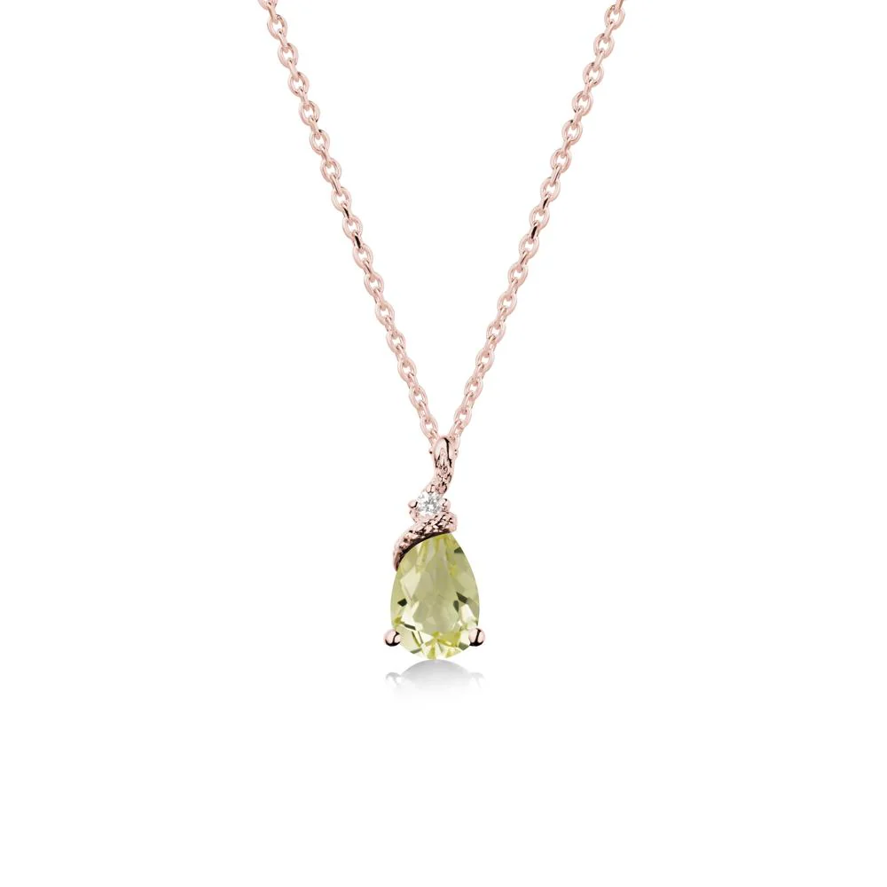 Serpent Pear Cut Lemon Quartz Necklace - Image 4
