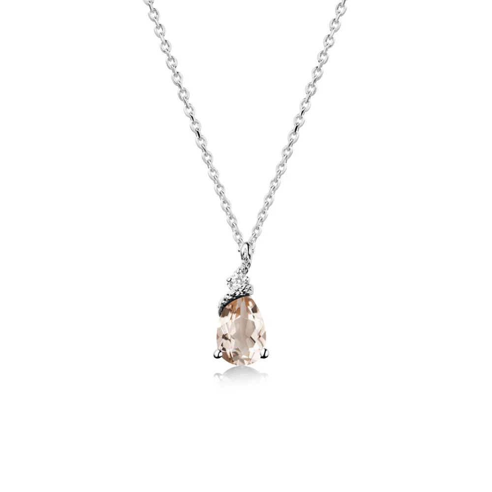 Serpent Pear Cut Morganite Necklace - Image 3