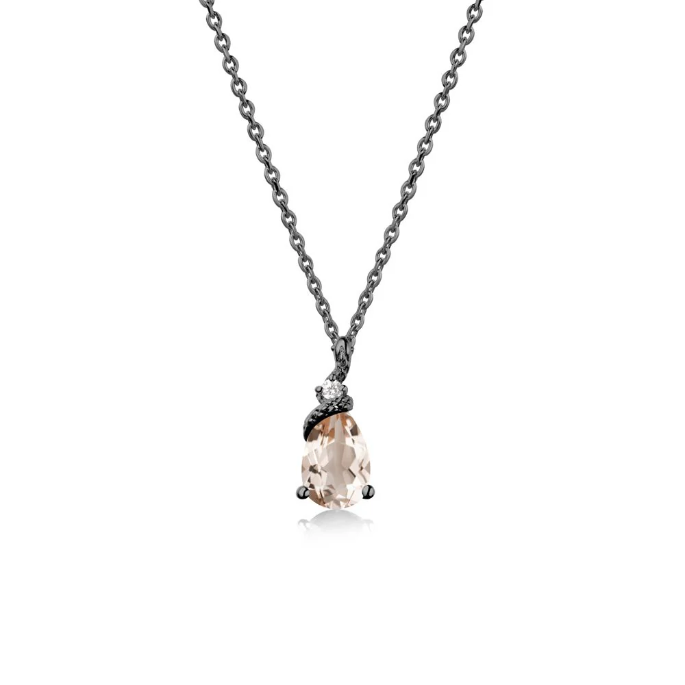 Serpent Pear Cut Morganite Necklace - Image 8