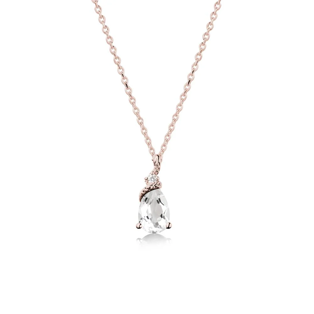 Serpent Pear Cut White Topaz Necklace - Image 2