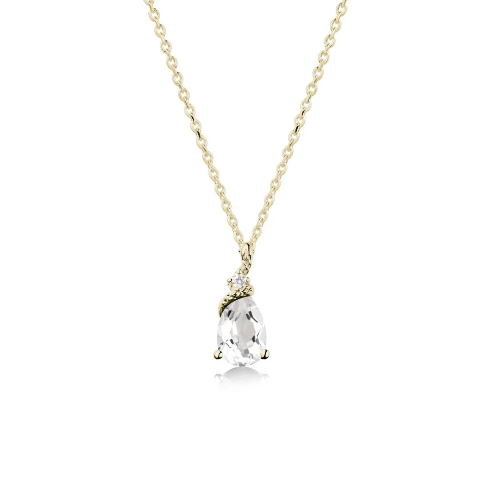 Serpent Pear Cut White Topaz Necklace - Image 3