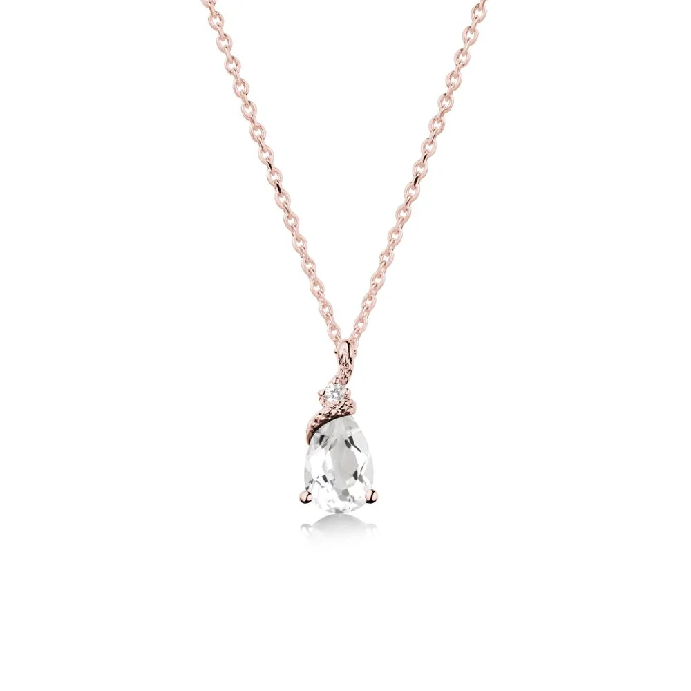Serpent Pear Cut White Topaz Necklace - Image 4