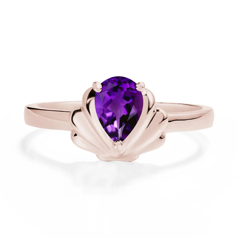 Shell Amethyst Promise Ring - Image 2