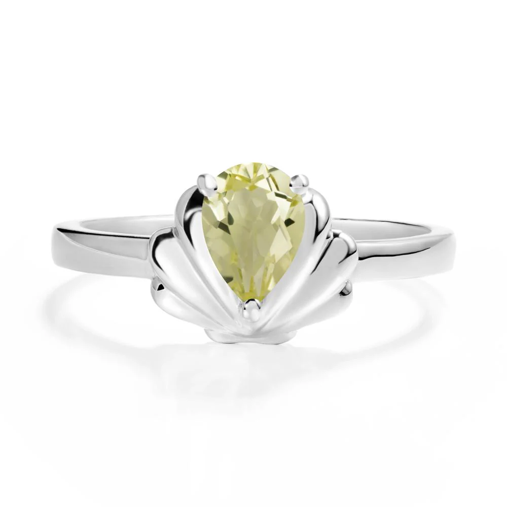 Shell Lemon Quartz Promise Ring
