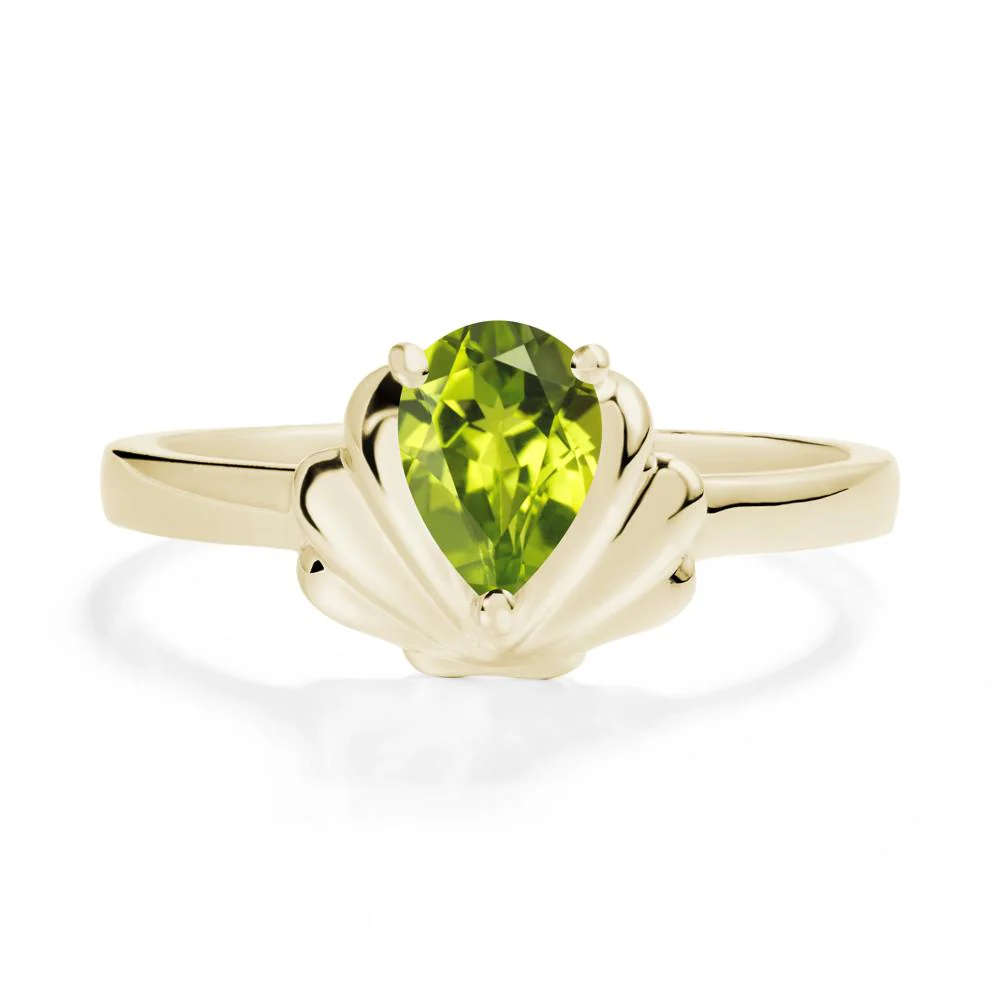 Shell Peridot Promise Ring