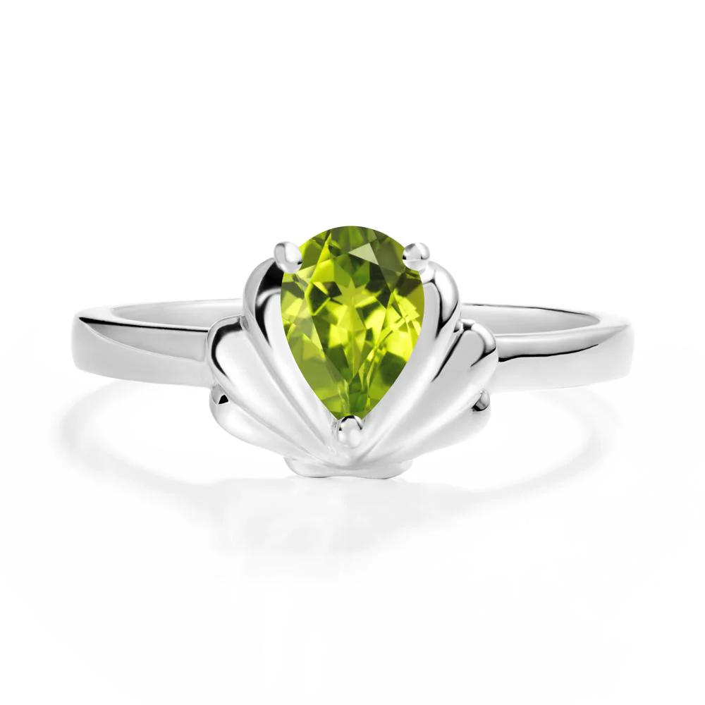 Shell Peridot Promise Ring - Image 5